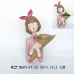 Modern Girl Holding Tray Tissue Holder Key Storage Tray Vase Character Sculpture Resin Ornament Wholesale Unique Animal Storage - Image 5
