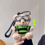 Unisex Popular Pilot Bear Plush Pendant Cute Keychain Bag Pendant Gift PP Cotton Filled Dog Doll for Stress Relief - Image 3