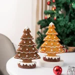 Wholesale New Gingerbread Christmas Tree Resin Decor Festive Home Tabletop Ornament Gift - Image 2