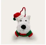 New Year Christmas Gift West Highland White Terrier Plush Pendant Bag Cotton Keychain Creative Puppy Doll Keychain Toy - Image 4