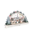 Creative Christmas Gifts Christmas Village Shopping Mall Window Wooden Decorations Led Luminous Ornaments