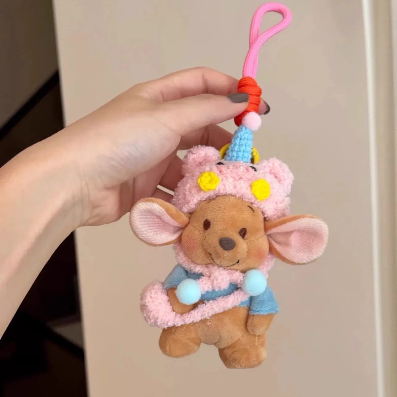 H6972fa72a452497da3a7adcca91d4702e.webp Women's Cute Bear Bag Pendant Little Bean Car Keychain Super Soft Plush Doll Toy for Stress Relief New Year Gift - Image 1
