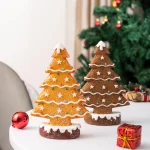 Wholesale New Gingerbread Christmas Tree Resin Decor Festive Home Tabletop Ornament Gift - Image 3