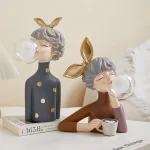 Nordic Creative Modern Bubble Cute Girl Table Lamp Night Ambient Light Ornaments Home Room Decoration fairy Girl Figurine - Image 2