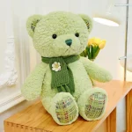 Cute Teddy Bear Wholesale Plush Doll Pillow Soft Stuffed Animal Bear With Scarf Rose Fluffy Toy for Gifts - Image 6