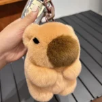 Fashion Women Natural Rabbit Fur Capybara Key Chain Charm Fashion Plush Car Keychain Bag Pendant Party Gift - Image 2