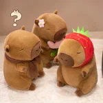 Wholesale 2-in-1 Cute Capybara Cartoon Plush Toy PP Cotton Filling Mesh Lunch Break Blanket Brown Pillow Stuffed Animal Toys - Image 3