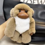 Realistic Rex Rabbit Fur Little Monkey Car Keychain Pendant Cute Ins Realistic Plush Doll Toy for Backpack Party Favors - Image 2