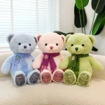 Cute Teddy Bear Wholesale Plush Doll Pillow Soft Stuffed Animal Bear With Scarf Rose Fluffy Toy for Gifts - Image 2