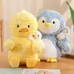 Ready to Ship Stuffed  Mother and Son Toys Cute Panda Yellow Duck  Plush Penguin Soft Sloth Dolls Children Birthday Presents - Image 3