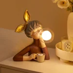 Nordic Creative Modern Bubble Cute Girl Table Lamp Night Ambient Light Ornaments Home Room Decoration fairy Girl Figurine