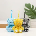 New Arrival Plush Weighted Sitting Bear Keychain Stuffed Animal Bag Pendant Christmas Gift Soft Weighted Colorful Bear Key Ring - Image 2