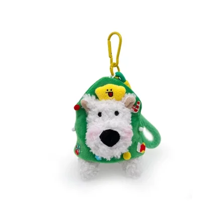 New Year Christmas Gift West Highland White Terrier Plush Pendant Bag Cotton Keychain Creative Puppy Doll Keychain Toy