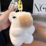 Fashion Women Natural Rabbit Fur Capybara Key Chain Charm Fashion Plush Car Keychain Bag Pendant Party Gift - Image 6