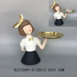Modern Girl Holding Tray Tissue Holder Key Storage Tray Vase Character Sculpture Resin Ornament Wholesale Unique Animal Storage - Image 6