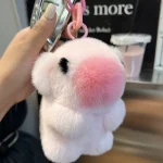 Fashion Women Natural Rabbit Fur Capybara Key Chain Charm Fashion Plush Car Keychain Bag Pendant Party Gift - Image 5