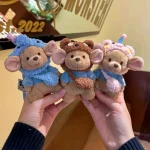 Women's Cute Bear Bag Pendant Little Bean Car Keychain Super Soft Plush Doll Toy for Stress Relief New Year Gift - Image 2