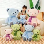 Cute Teddy Bear Wholesale Plush Doll Pillow Soft Stuffed Animal Bear With Scarf Rose Fluffy Toy for Gifts - Image 5