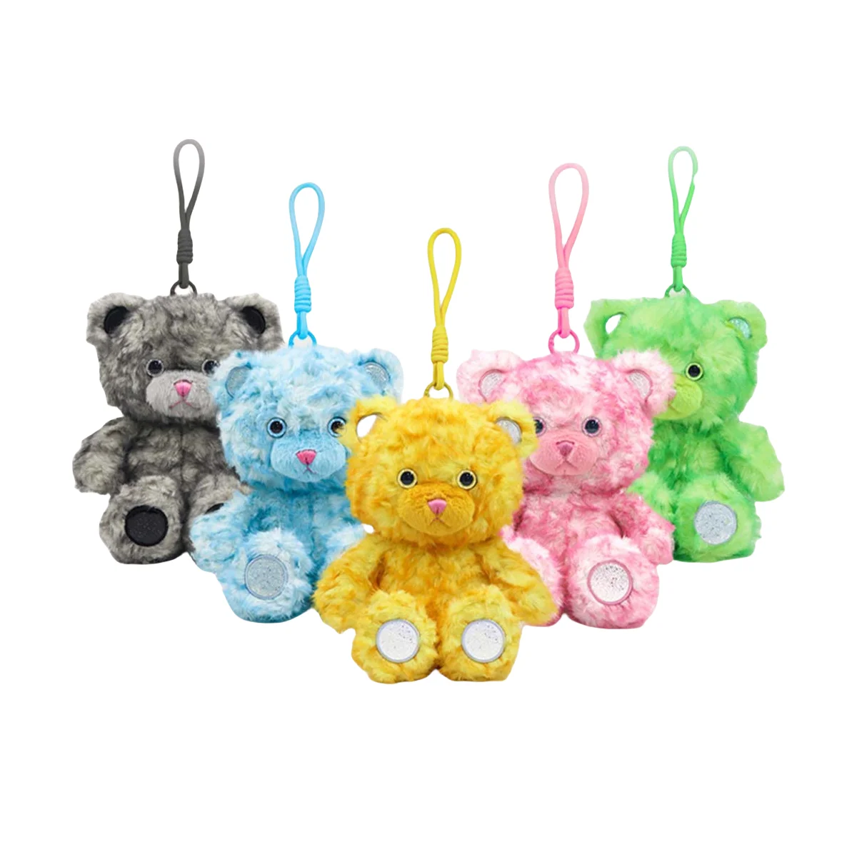 Hde230d5bdb1943808ab70a5554b464ceT.webp New Arrival Plush Weighted Sitting Bear Keychain Stuffed Animal Bag Pendant Christmas Gift Soft Weighted Colorful Bear Key Ring - Image 1