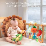 Tumama Kids Vegetables Hanging Rattle Set Plush Pendant Sensory Toy for Crib Soft Baby Soothing Hanging Rattle Stroller Toys - Image 3